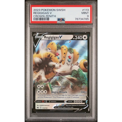 2023 POKEMON SWORD AND SHIELD CROWN ZENITH REGIGIGAS V #113 PSA 9 - Graded Pokémon PSA 9