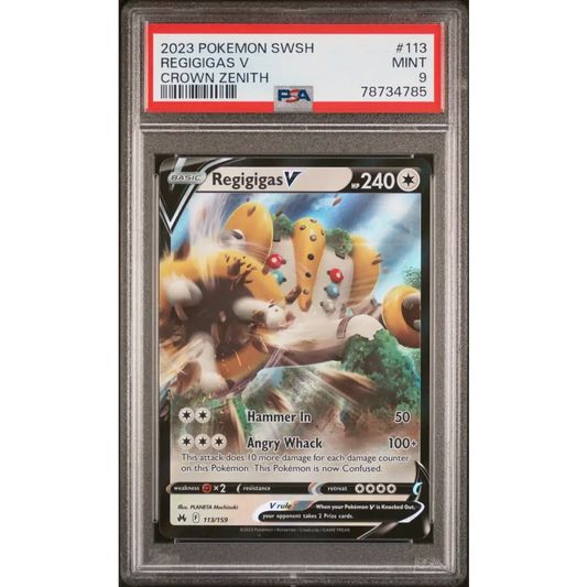 2023 POKEMON SWORD AND SHIELD CROWN ZENITH REGIGIGAS V #113 PSA 9 - Graded Pokémon PSA 9