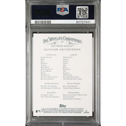 2023 TOPPS ALLEN & GINTER GUNNAR HENDERSON #377 - PSA 10 - Graded Sports Cards PSA 10