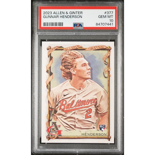 2023 TOPPS ALLEN & GINTER GUNNAR HENDERSON #377 - PSA 10 - Graded Sports Cards PSA 10