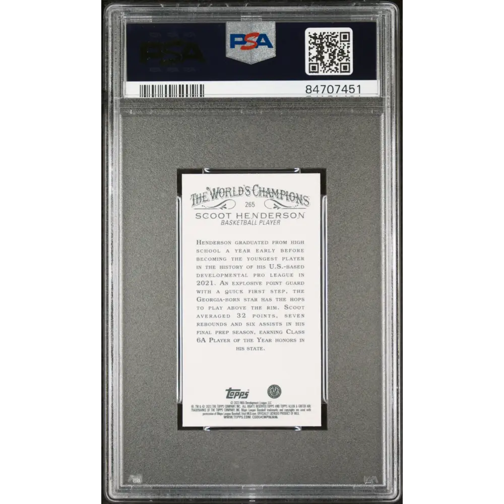 2023 TOPPS ALLEN & GINTER SCOOT HENDERSON #265 - PSA 10 - Graded Sports Cards PSA 10