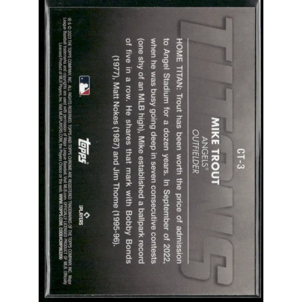 2023 Topps Chrome #CT-3 Mike Trout Titans