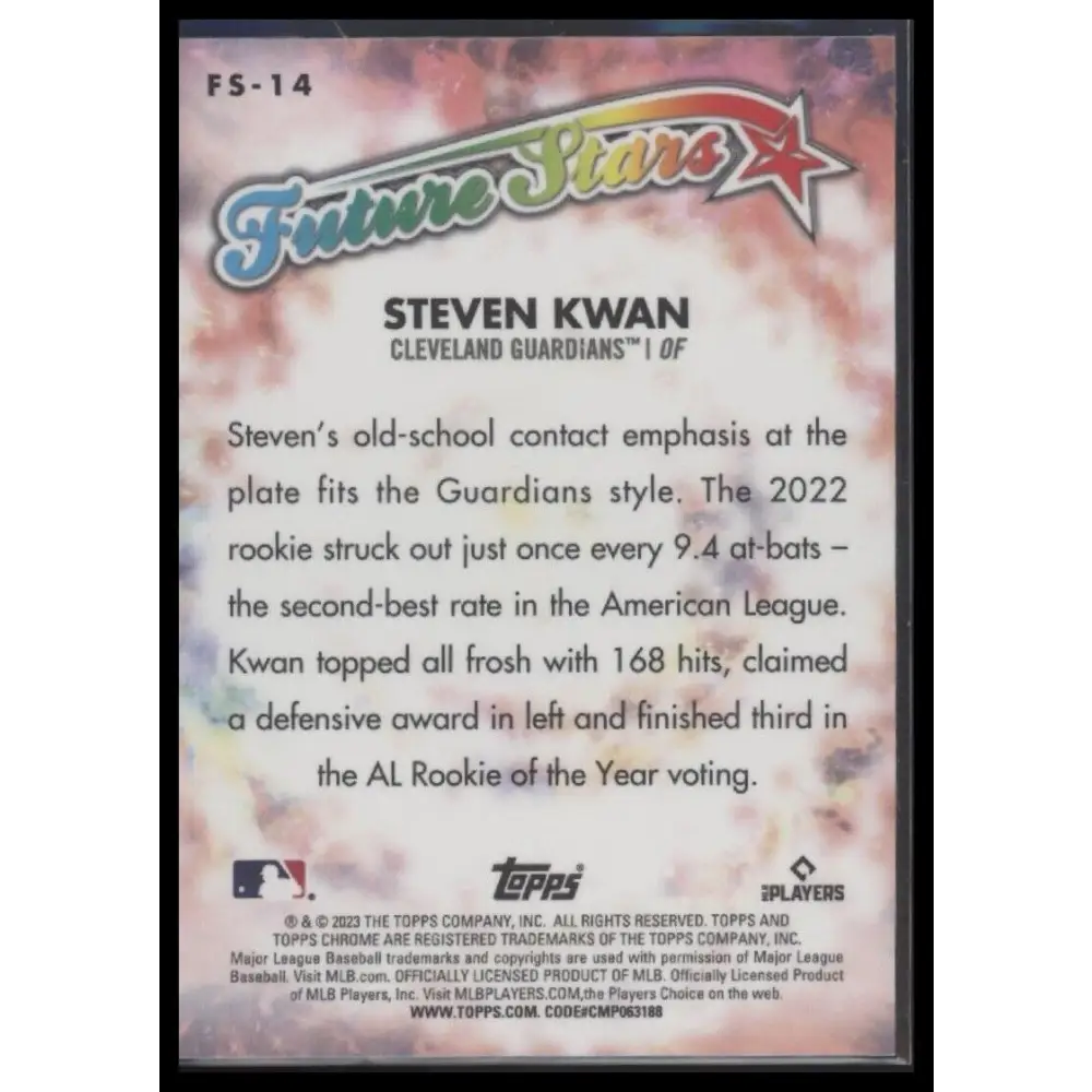 2023 Topps Chrome #FS-14 Steven Kwan Future Stars