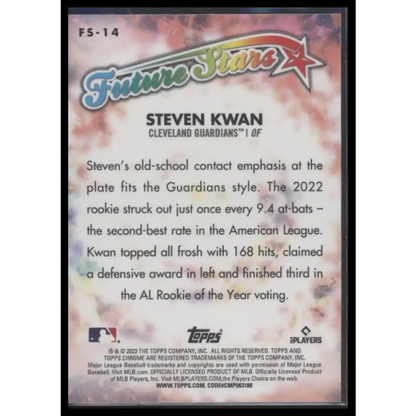 2023 Topps Chrome #FS-14 Steven Kwan Future Stars