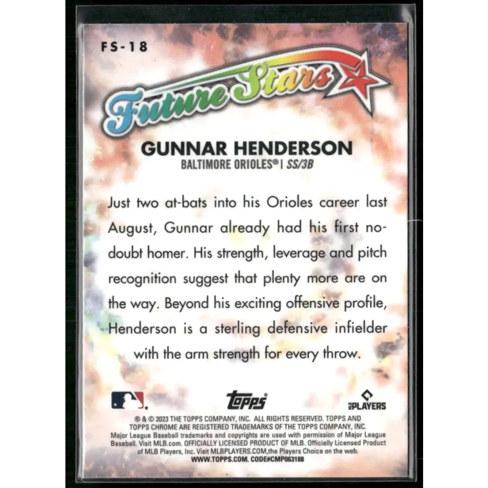 2023 Topps Chrome #FS-18 Gunnar Henderson Future Stars