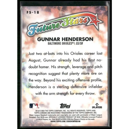 2023 Topps Chrome #FS-18 Gunnar Henderson Future Stars