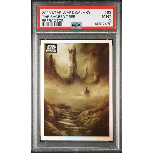 2023 TOPPS CHROME STAR WARS GALAXY THE SACRED TREE REFRACTOR #63 - PSA 9 - Graded Star Wars Cards 9