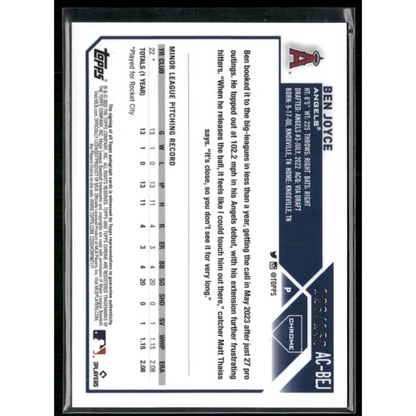 2023 Topps Chrome Update #AC-BEJ Ben Joyce Autographs Blue #/150