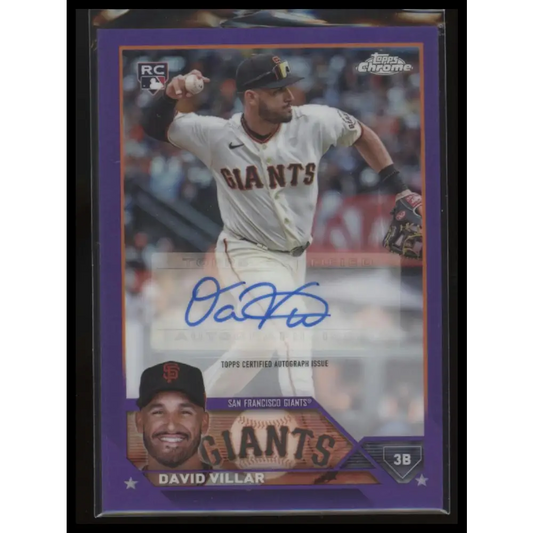 2023 Topps Chrome Update #AC-DV David Villar Autographs Purple #/250