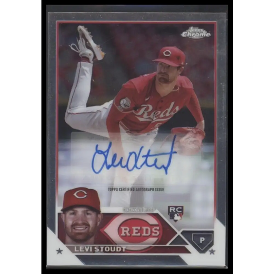 2023 Topps Chrome Update #AC-LS Levi Stoudt Autographs Refractor #/499