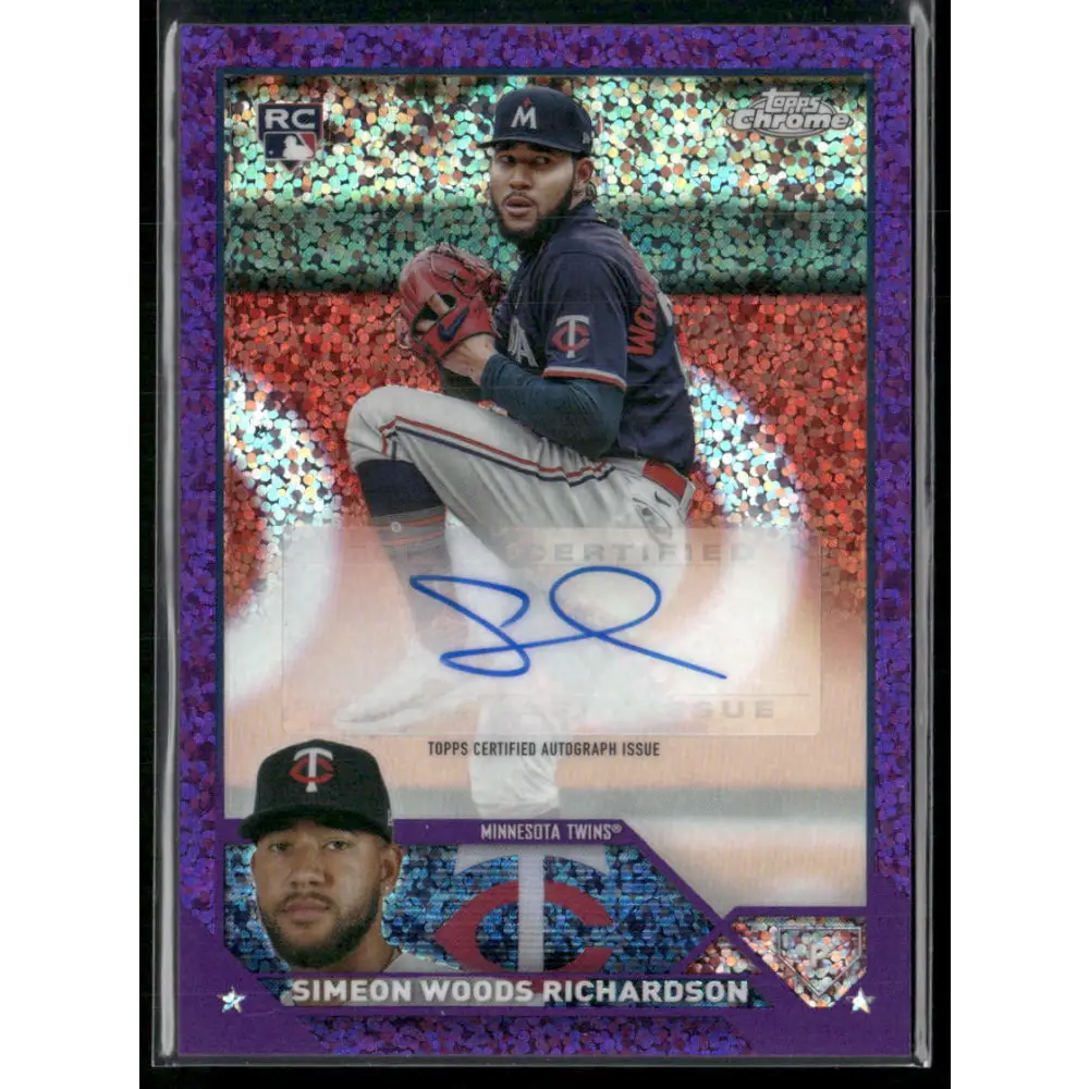 2023 Topps Chrome Update Simeon Woods Richardson Autographs Purple Speckle #/299