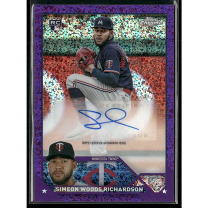 2023 Topps Chrome Update Simeon Woods Richardson Autographs Purple Speckle #/299