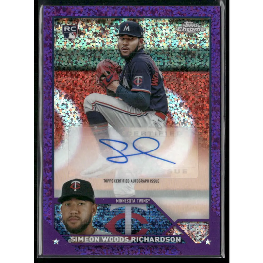 2023 Topps Chrome Update Simeon Woods Richardson Autographs Purple Speckle #/299