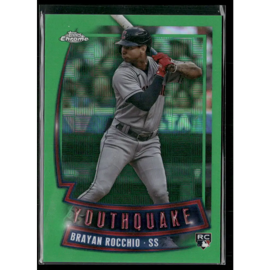 2023 Topps Chrome Update #YQ-98 Brayan Rocchio Youthquake Green Refractor #/99