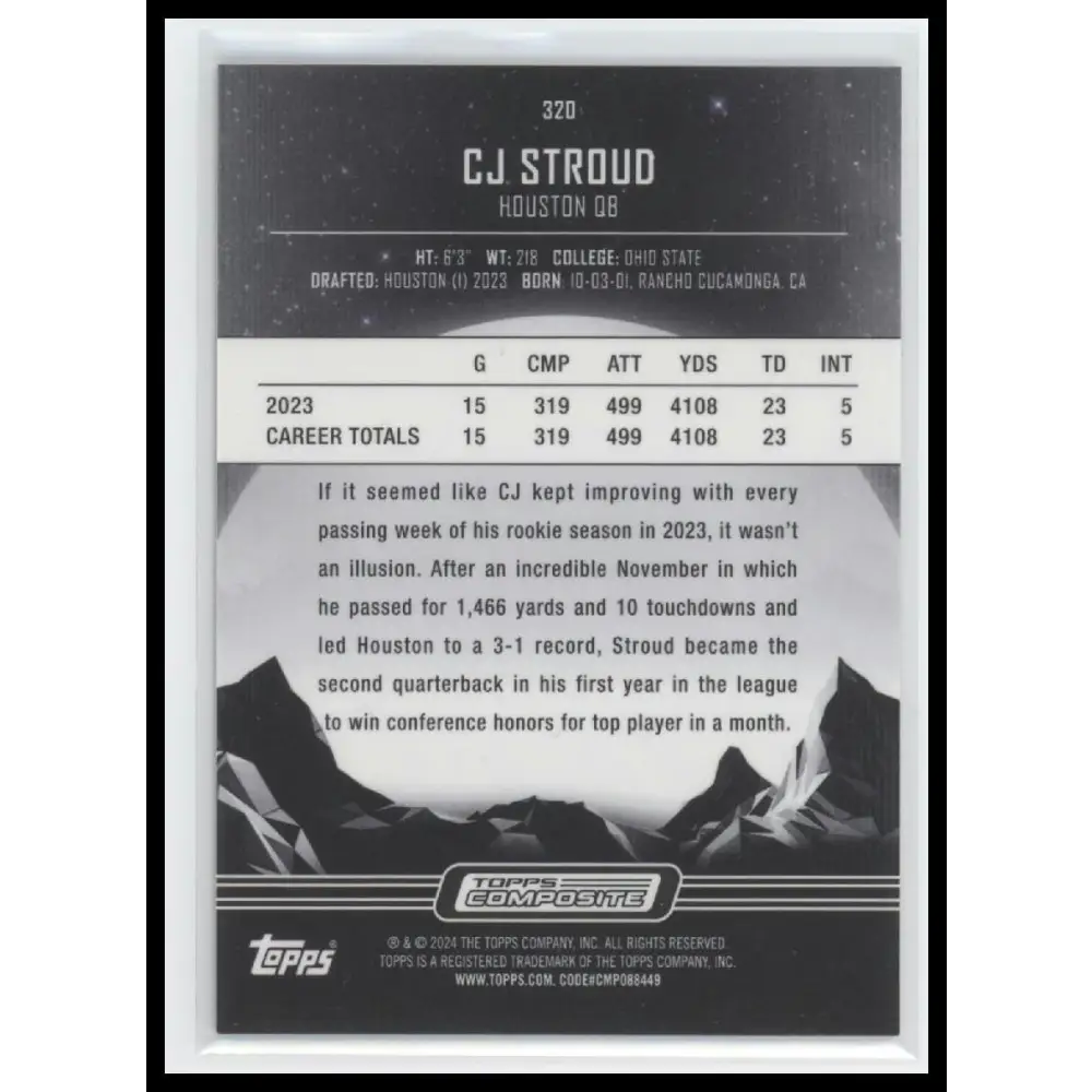 2023 Topps Composite #320 CJ Stroud Midnight Midnight