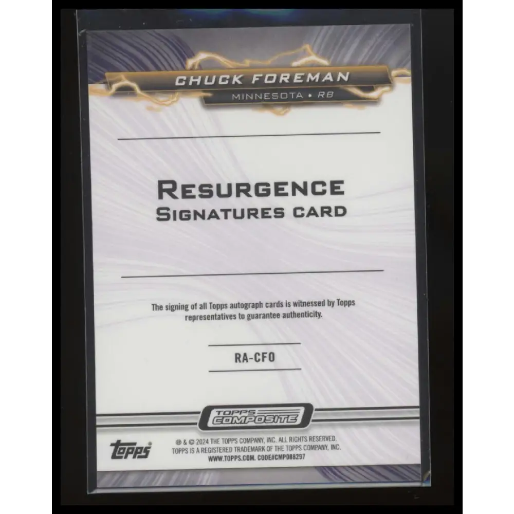 2023 Topps Composite Chuck Foreman Resurgence Signatures Green Surge #/175