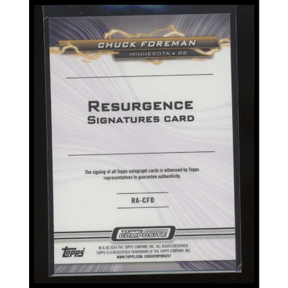 2023 Topps Composite Chuck Foreman Resurgence Signatures Green Surge #/175