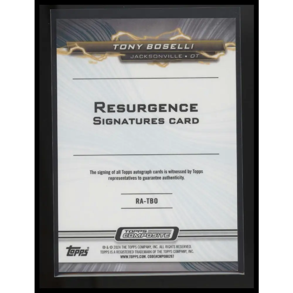 2023 Topps Composite #RA-TBO Tony Boselli Resurgence Signatures