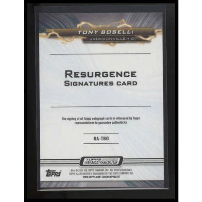 2023 Topps Composite #RA-TBO Tony Boselli Resurgence Signatures