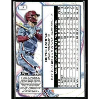 2023 Topps Cosmic Chrome #19 Bryce Harper