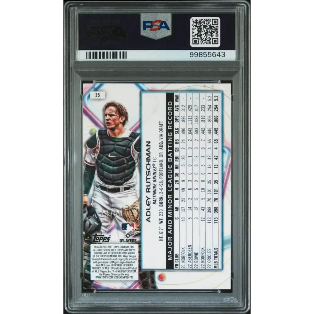 2023 Topps Cosmic Chrome #35 Adley Rutschman Blue Moon PSA 9 /99