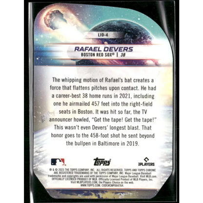 2023 Topps Cosmic Chrome #LIO-4 Rafael Devers Launched Into Orbit