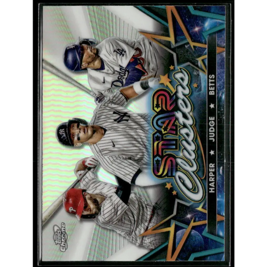 2023 Topps Cosmic Chrome Mookie Betts / Bryce Harper / Aaron Judge Star Clusters