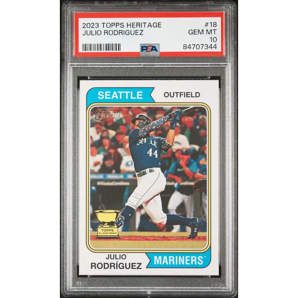 2023 TOPPS HERITAGE JULIO RODRIGUEZ #18 - PSA 10 - Graded Sports Cards PSA 10
