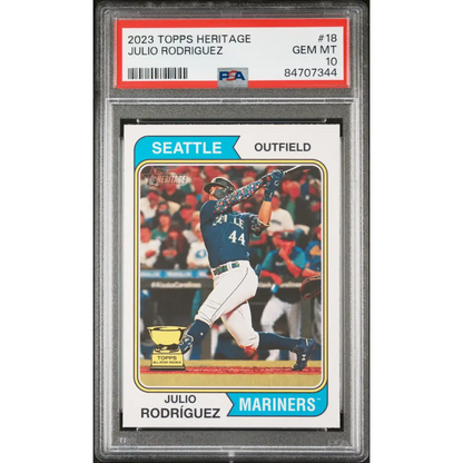 2023 TOPPS HERITAGE JULIO RODRIGUEZ #18 - PSA 10 - Graded Sports Cards PSA 10