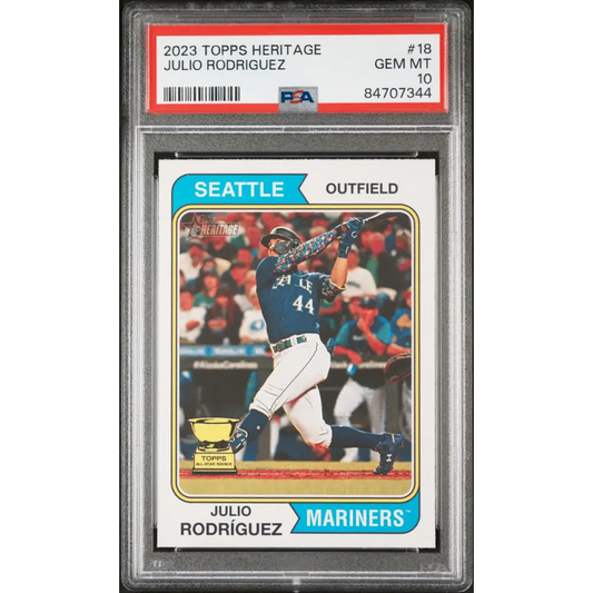 2023 TOPPS HERITAGE JULIO RODRIGUEZ #18 - PSA 10 - Graded Sports Cards PSA 10