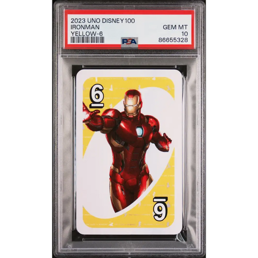 2023 UNO DISNEY 100 IRONMAN YELLOW 6 PSA 10 - Graded Disney PSA 10