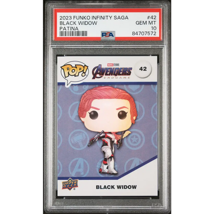 2023 UPPER DECK FUNKO POP MARVEL BLACK WIDOW PATINA #42 PSA 10 - Graded Funko Card 10
