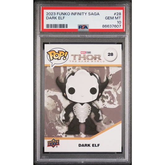 2023 UPPER DECK FUNKO POP MARVEL DARK ELF #28 PSA 10 - Graded Funko Card 10
