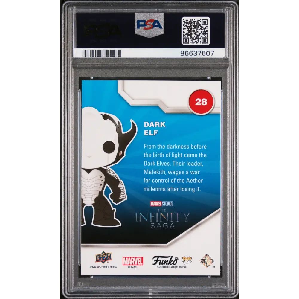 2023 UPPER DECK FUNKO POP MARVEL DARK ELF #28 PSA 10 - Graded Funko Card 10