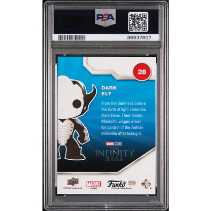 2023 UPPER DECK FUNKO POP MARVEL DARK ELF #28 PSA 10 - Graded Funko Card 10