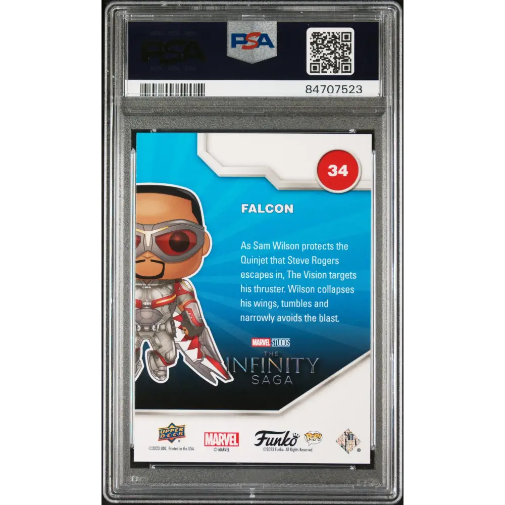 2023 UPPER DECK FUNKO POP MARVEL FALCON PLATINUM #34 PSA 10 - Graded Funko Card 10