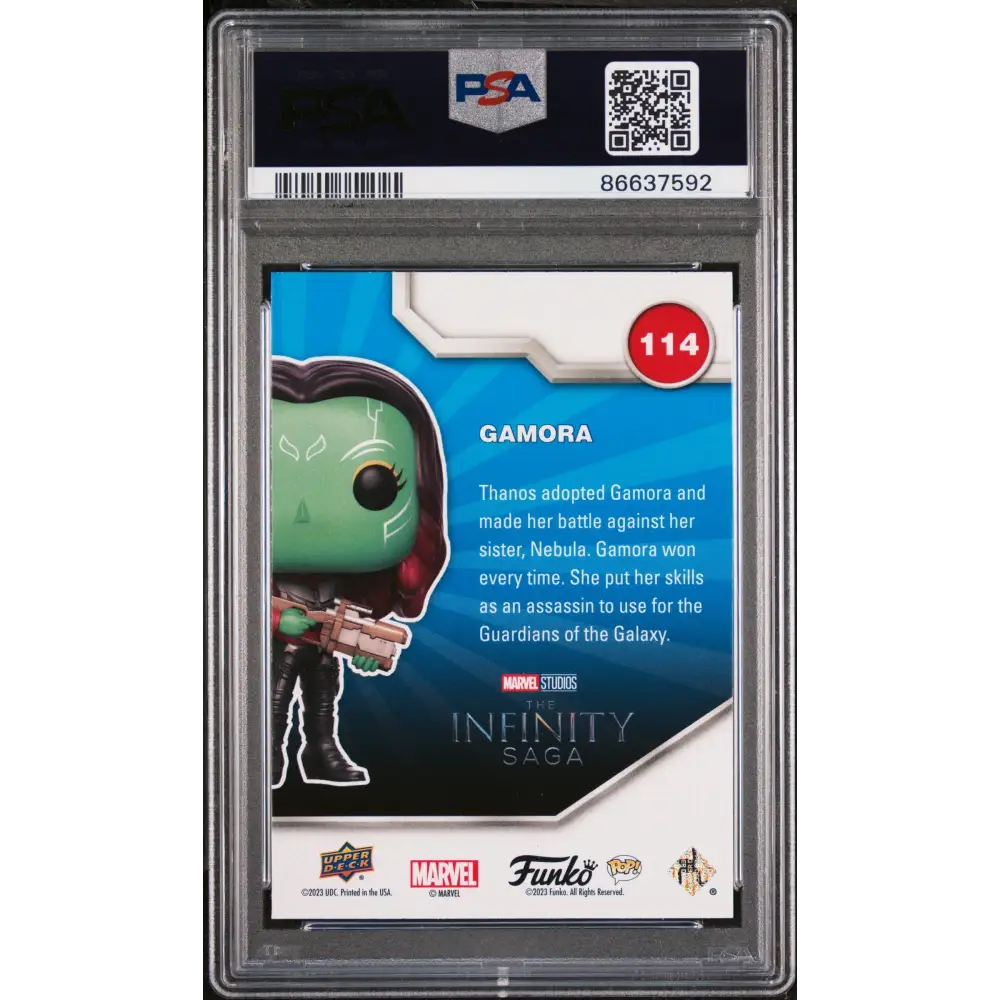 2023 UPPER DECK FUNKO POP MARVEL GAMORA #114 PSA 10 - Graded Funko Card 10