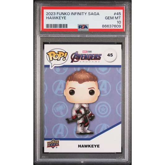 2023 UPPER DECK FUNKO POP MARVEL HAWKEYE #45 PSA 10 - Graded Funko Card 10