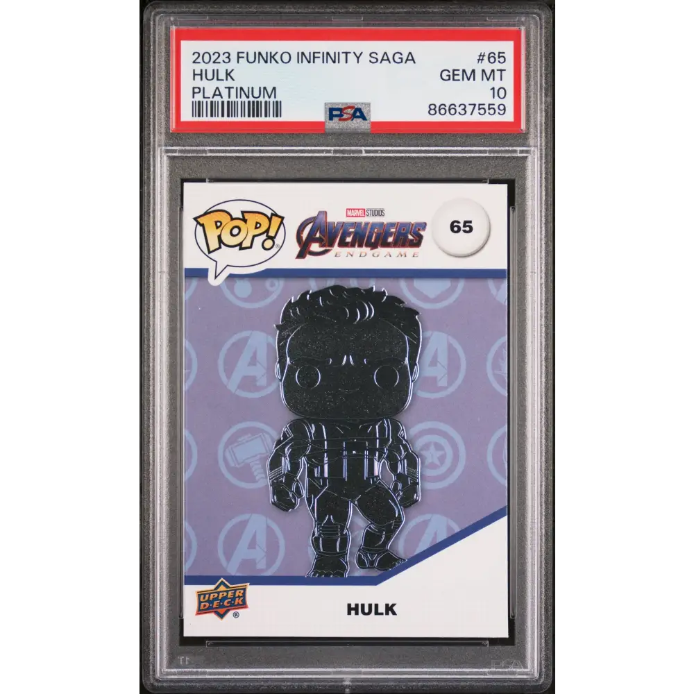 2023 UPPER DECK FUNKO POP MARVEL HULK PLATINUM #65 PSA 10 - Graded Funko Card 10