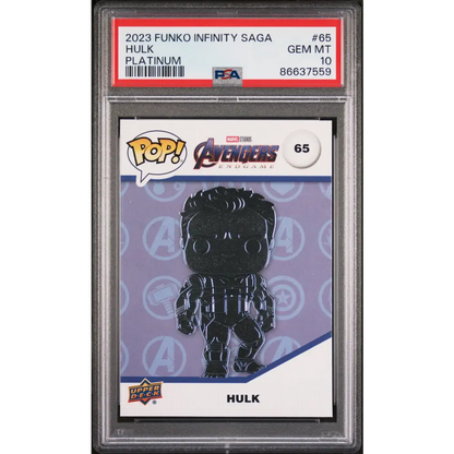 2023 UPPER DECK FUNKO POP MARVEL HULK PLATINUM #65 PSA 10 - Graded Funko Card 10