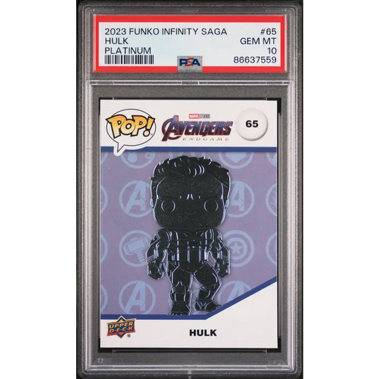 2023 UPPER DECK FUNKO POP MARVEL HULK PLATINUM #65 PSA 10 - Graded Funko Card 10
