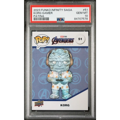 2023 UPPER DECK FUNKO POP MARVEL KORG GAMER PATINA #51 PSA 10 - Graded Funko Card 10
