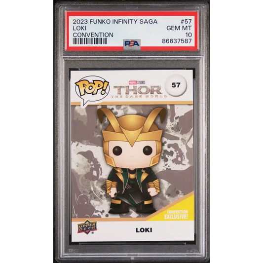 2023 UPPER DECK FUNKO POP MARVEL LOKI CONVENTION #57 PSA 10 - Graded Funko Card 10