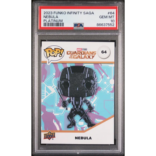 2023 UPPER DECK FUNKO POP MARVEL NEBULA PLATINUM #64 PSA 10 - Graded Funko Card 10