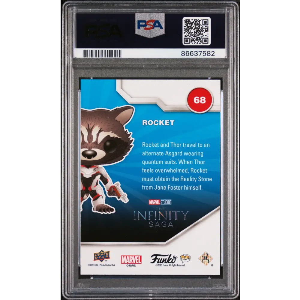 2023 UPPER DECK FUNKO POP MARVEL ROCKET PATINA #68 PSA 10 - Graded Funko Card 10