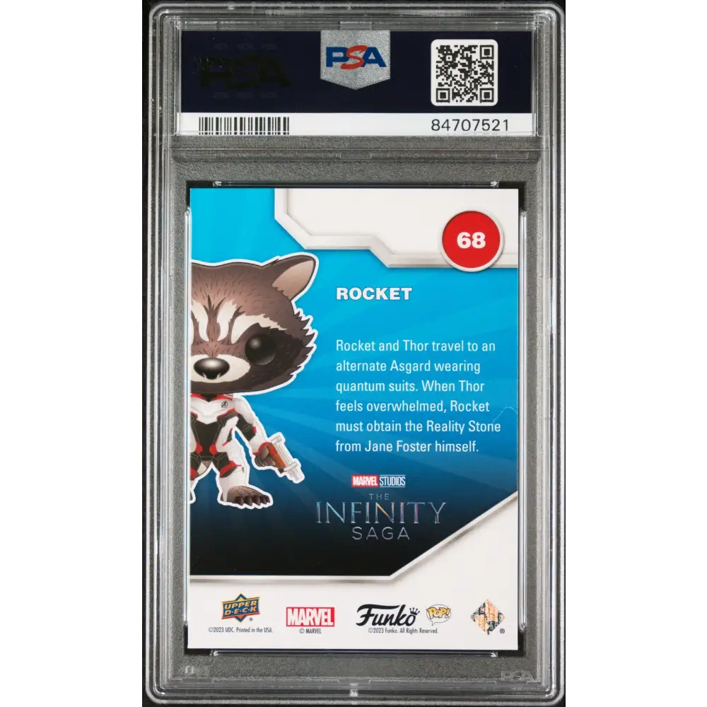 2023 UPPER DECK FUNKO POP MARVEL ROCKET PLATINUM #68 PSA 10 - Graded Funko Card 10