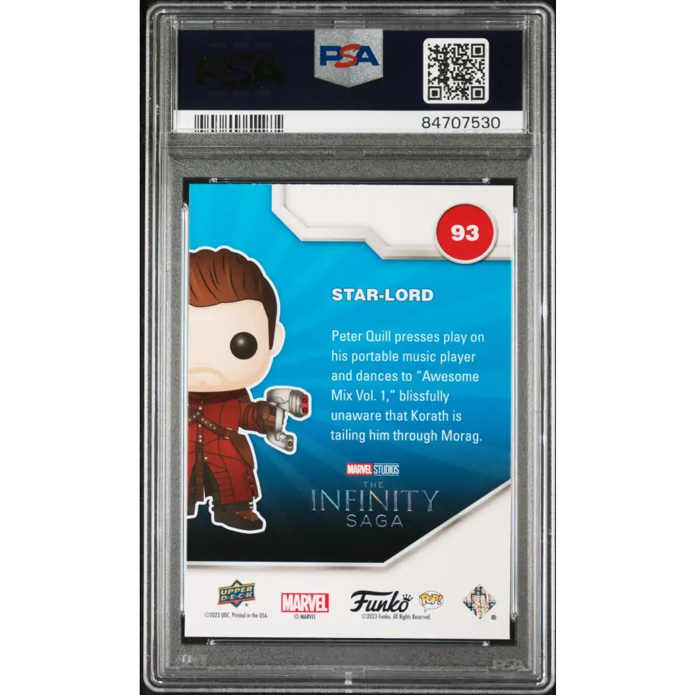 2023 UPPER DECK FUNKO POP MARVEL STARLORD FACSIMILE SIGNATURE #93 PSA 8 - Graded Funko Card 8
