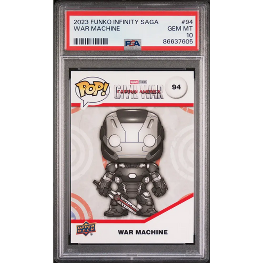 2023 UPPER DECK FUNKO POP MARVEL WAR MACHINE #94 PSA 10 - Graded Funko Card 10
