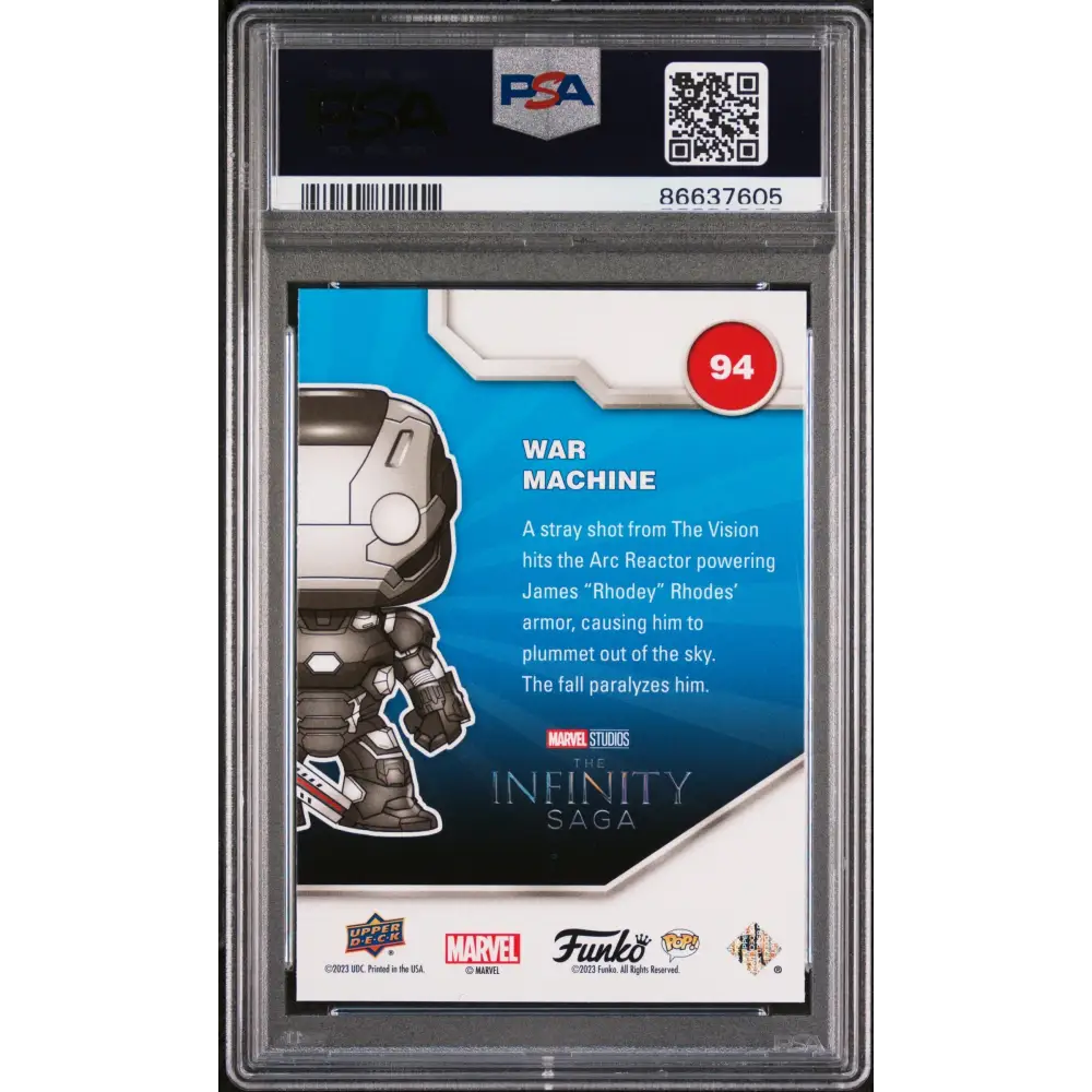 2023 UPPER DECK FUNKO POP MARVEL WAR MACHINE #94 PSA 10 - Graded Funko Card 10