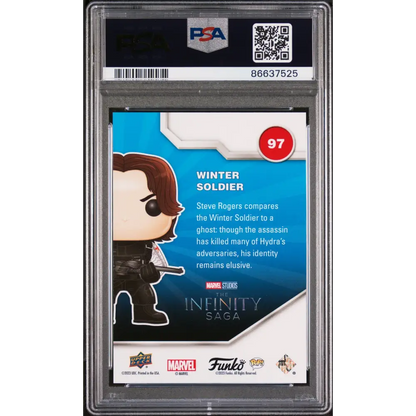 2023 UPPER DECK FUNKO POP MARVEL WINTER SOLDIER CONFETTI BOMB #97 PSA 10 - Graded Funko Card 10